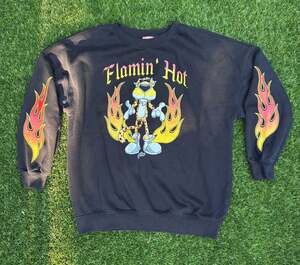 Cheetos Flamin' Hot Graphic Pullover Sweatshirt with Flame Sleeves